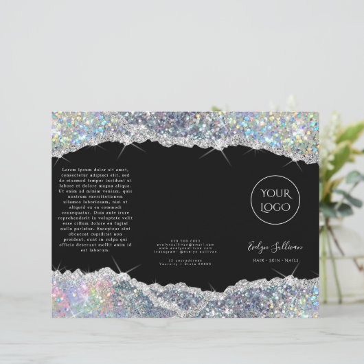 Faux glitter Silver Sequin Brochure (Staand voorkant)