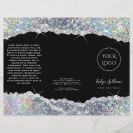 Faux glitter Silver Sequin Brochure