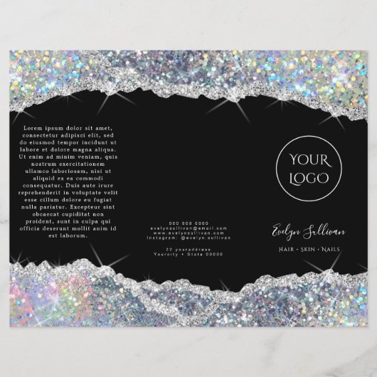 Faux glitter Silver Sequin Brochure (Voorkant)