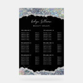 Faux Glitter Silver Sequin prijslijst Acryl Bord (Voorkant)