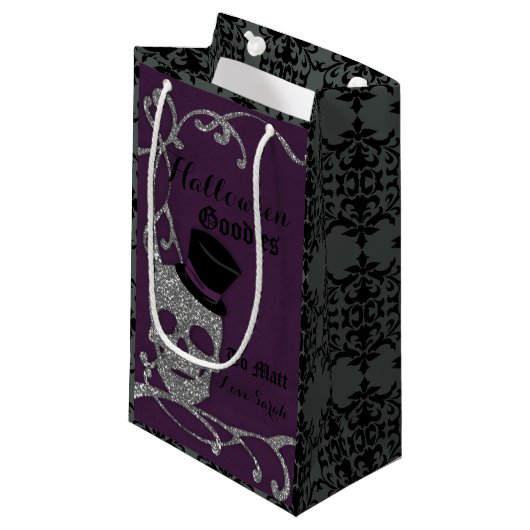 Faux Glitter Skull Good Bag Klein Cadeauzakje (Voorkant Gekanteld)