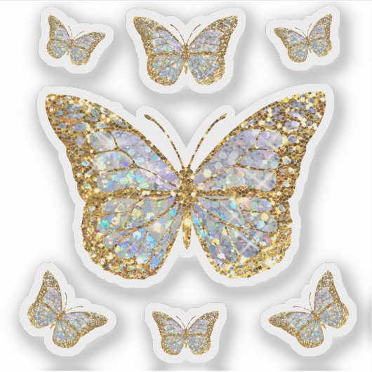 faux glitter small butterflies sticker (Voorkant)