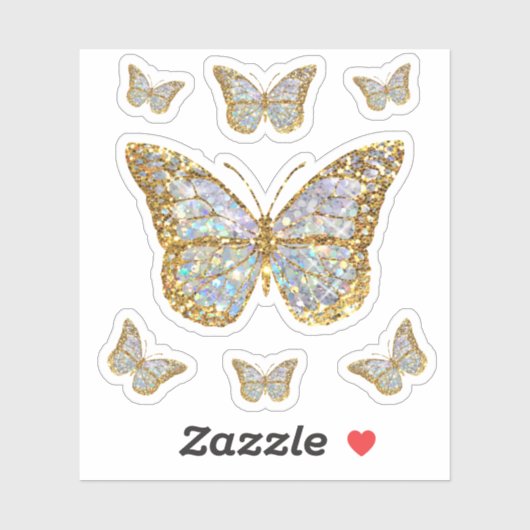 faux glitter small butterflies sticker (Vel)