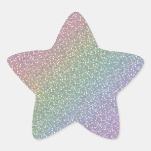 Faux Glitter Sparkles Rainbow Pearl Diagonal Ster Sticker