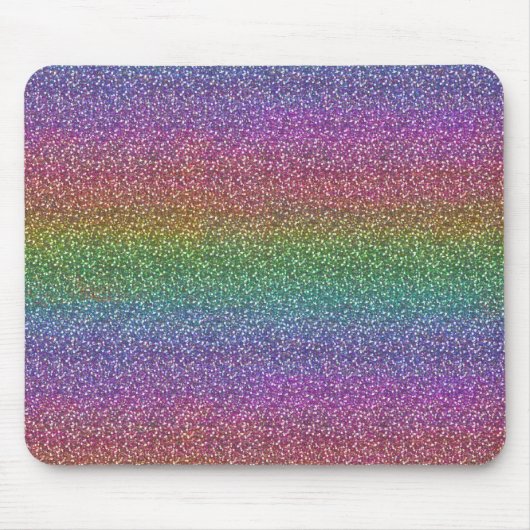Faux Glitter Sparkles Shiny Rainbow Muismat (Voorkant)