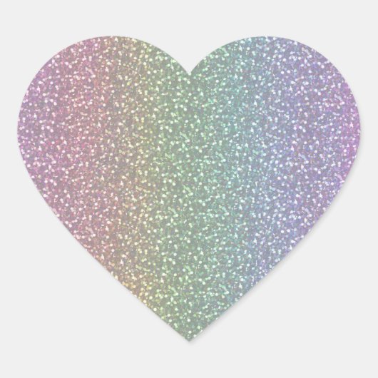 Faux Glitter Sparkles Shiny Rainbow Pearl Hart Sticker (Voorkant)