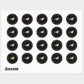 Faux Glitter Sparrow Retouradreslabel Ronde Sticker (Vel)