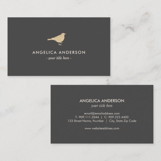 Faux Glitter Sparrow Visitekaartje (Voorkant / Achterkant)
