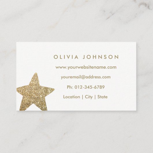 Faux Glitter Star | Artistische Visitekaartjes van (Achterkant)