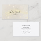 Faux glitter sterren sepia waterverf visitekaartje (Voorkant / Achterkant)