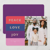 Faux Glitter Striped Jewel Tone-kerstkaart Kaart (Voorkant / Achterkant)