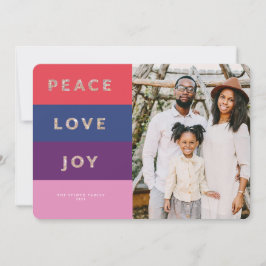 Faux Glitter Striped Jewel Tone-kerstkaart Kaart