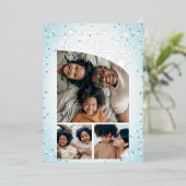 Faux Glitter Tapered Top 3 Fotoliefkerst Folie Feestdagenkaart (Staand Voorkant)