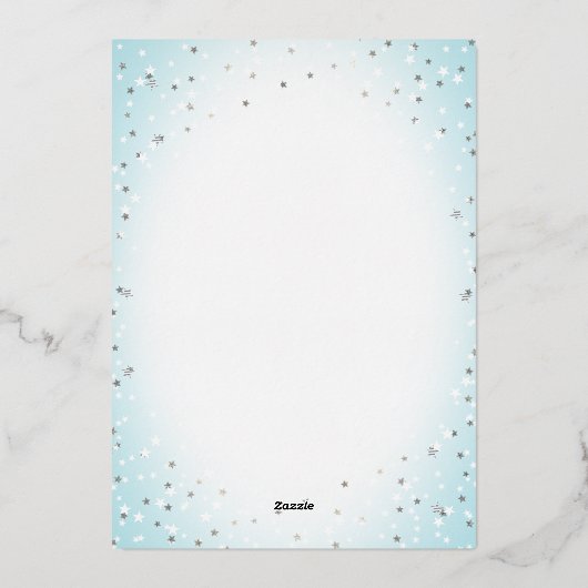 Faux Glitter Tapered Top 3 Fotoliefkerst Folie Feestdagenkaart (Achterkant)