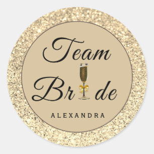Faux Glitter Team Bruid Sticker