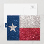 Faux Glitter Texas vlag Briefkaart (Voorkant / Achterkant)