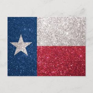 Faux Glitter Texas vlag Briefkaart