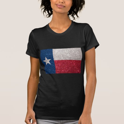 Faux Glitter Texas vlag T-shirt (Voorkant)