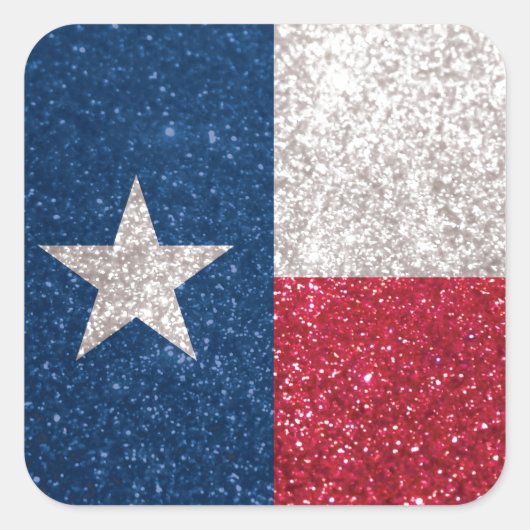 Faux Glitter Texas vlag Vierkante Sticker (Voorkant)