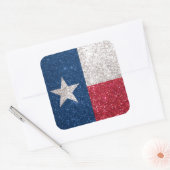 Faux Glitter Texas vlag Vierkante Sticker (Envelop)
