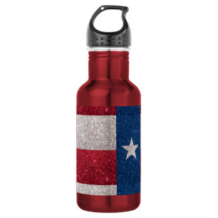 Faux Glitter Texas vlag Waterfles