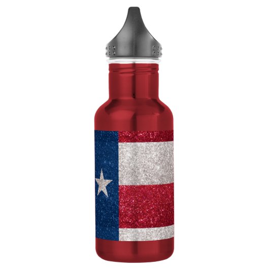 Faux Glitter Texas vlag Waterfles (Links)