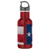 Faux Glitter Texas vlag Waterfles (Achterkant)