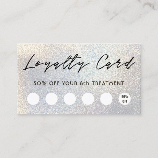 Faux glitter texture loyalty card visitekaartje (Voorkant)