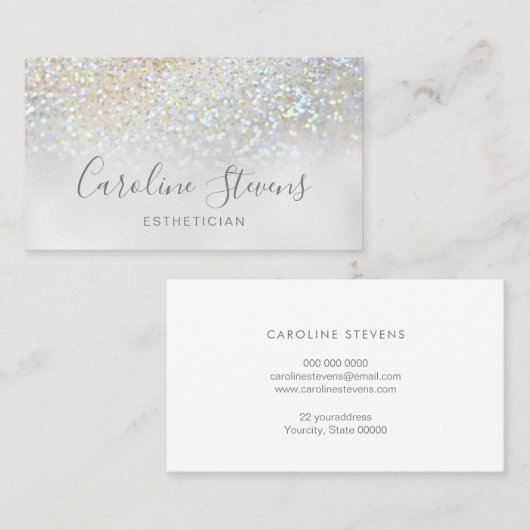 FAUX glitter textuur Visitekaartje (Voorkant / Achterkant)