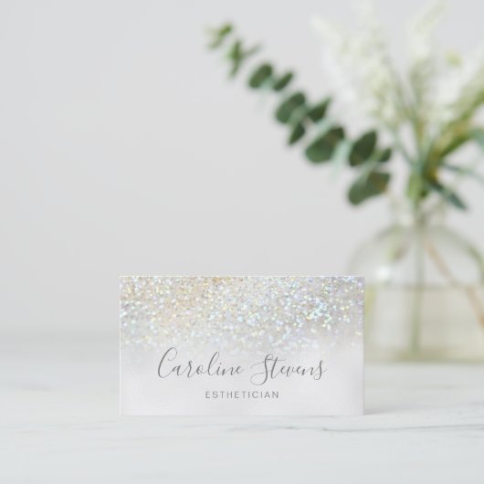 FAUX glitter textuur Visitekaartje (Staand voorkant)