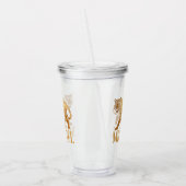 Faux Glitter Tiger gepersonaliseerde naam Acryl Drinkbeker (Links)