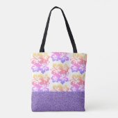 Faux Glitter & Tropische Flower Canvas tas (Achterkant)