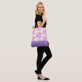 Faux Glitter & Tropische Flower Canvas tas (Op model)