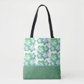 Faux Glitter & Tropische Flower Canvas tas (Voorkant)