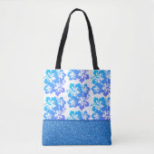 Faux Glitter & Tropische Flower Canvas tas (Voorkant)