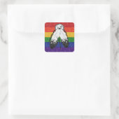 Faux Glitter Two-Spirited Pride Flag Achtergrond Vierkante Sticker (Tas)