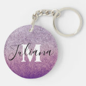 Faux Glitter Two Tone Monogrammed Sleutelhanger (Achterkant)
