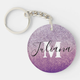 Faux Glitter Two Tone Monogrammed Sleutelhanger