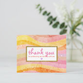 Faux Glitter Unicorn Birthday Hartelijk dank Briefkaart (Staand voorkant)