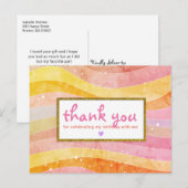 Faux Glitter Unicorn Birthday Hartelijk dank Briefkaart (Voorkant / Achterkant)