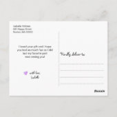 Faux Glitter Unicorn Birthday Hartelijk dank Briefkaart (Achterkant)