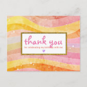 Faux Glitter Unicorn Birthday Hartelijk dank Briefkaart (Voorkant)