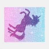 Faux Glitter Unicorn Fleece Blanket MEDIUM (Voorkant (Horizontaal))