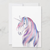 Faux Glitter Unicorn Winter Wonderland Quinceañera Kaart (Achterkant)