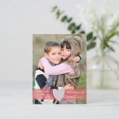 Faux Glitter Valentijnsdag Fotokaart Feestdagenkaart (Staand voorkant)