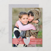 Faux Glitter Valentijnsdag Fotokaart Feestdagenkaart (Voorkant / Achterkant)