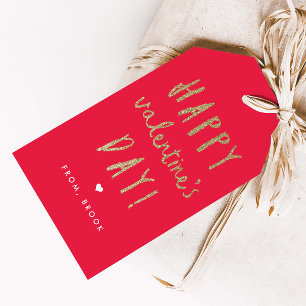 Faux glitter Valentijnsdag Gift labels Cadeaulabel