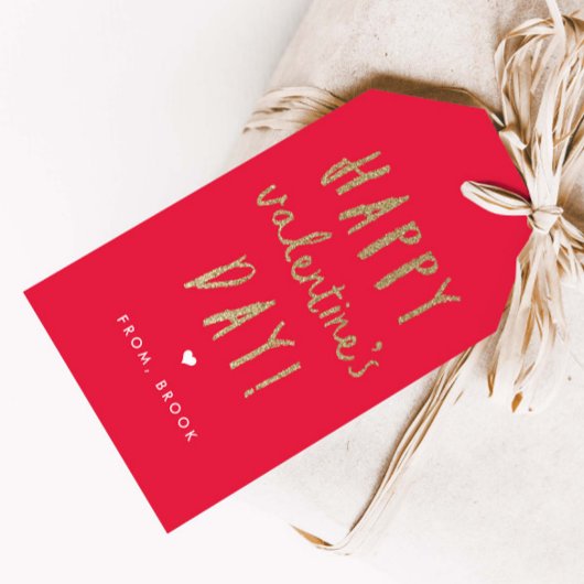 Faux glitter Valentijnsdag Gift labels Cadeaulabel