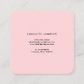 Faux glitter vlinder op roze waterverf vierkante visitekaartje (Achterkant)