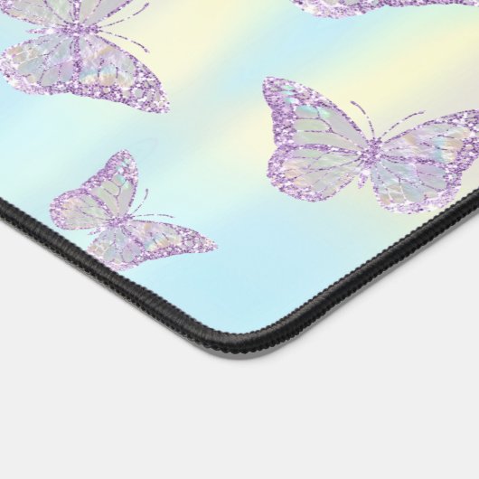 faux glitter vlinders bureaumat (Hoek)